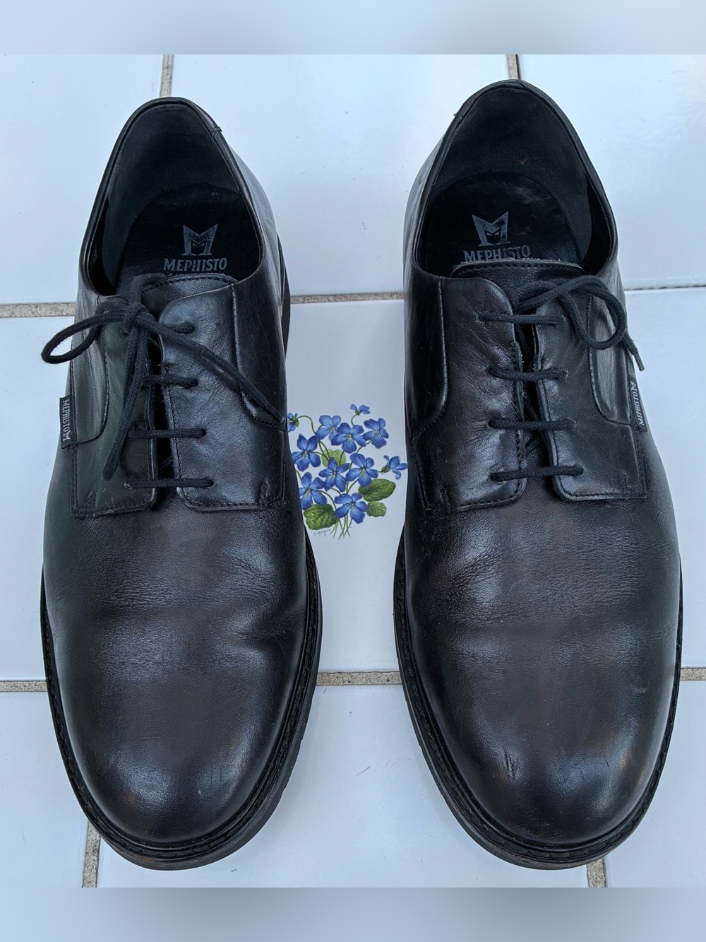 Mephisto Men’s Size 12 Black Lace Up Shoes Goodyear Welt Air Relax Leather